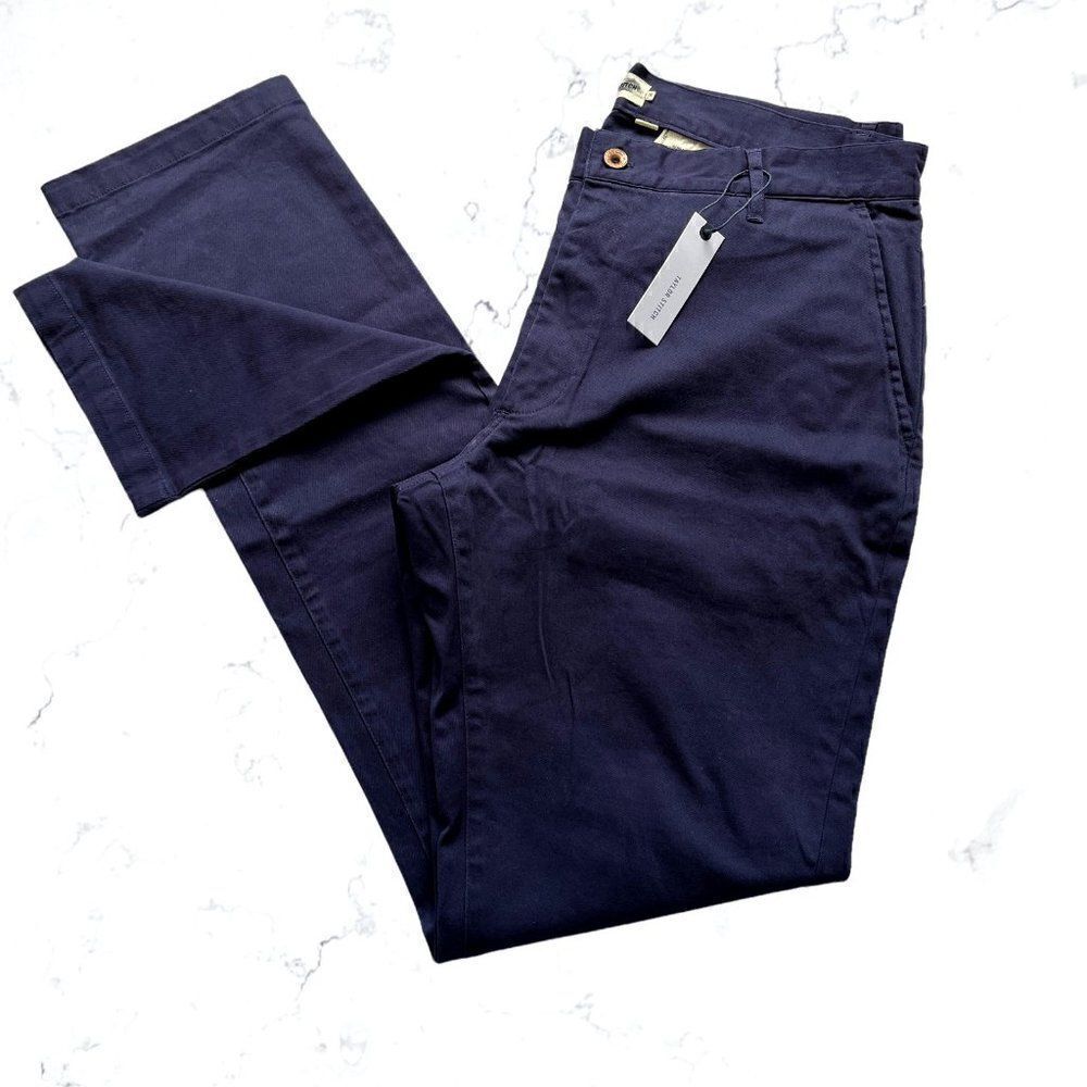 Deadstock NWT Taylor Stitch Size 28 Slim Chino Organic Navy Blue Zip Fly Pants